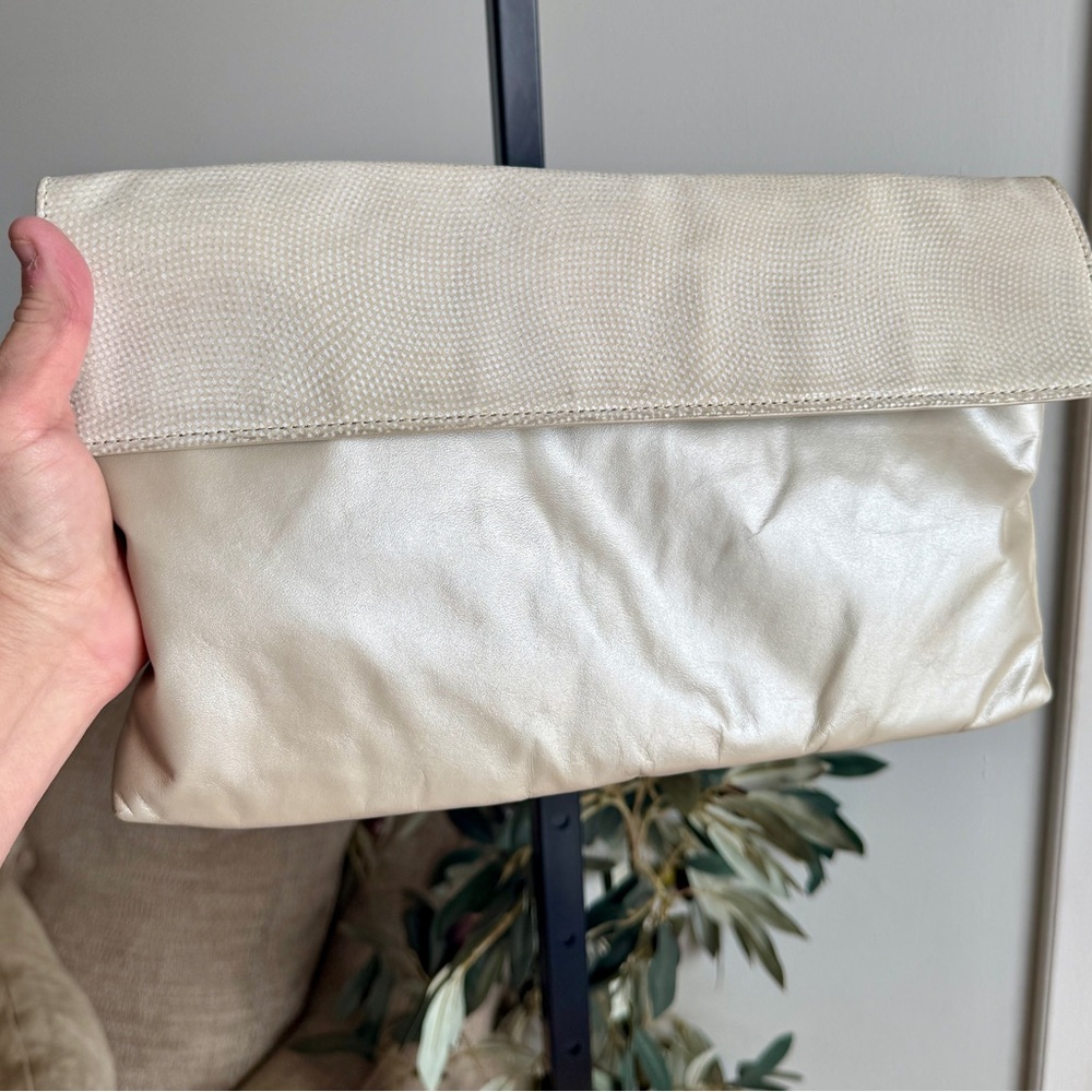 Vintage‎ Bags Clutch by Pinky Leather Creampuff Color Envelope Clutch